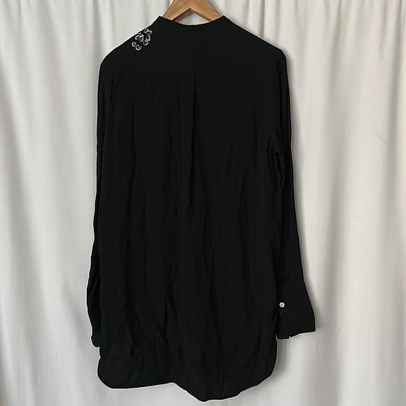 By Malene Birger NWT Black Sequins Long Sleeve Shirt Top **Sz 40/US Sz 10**🌺🌺 - Picture 2 of 6